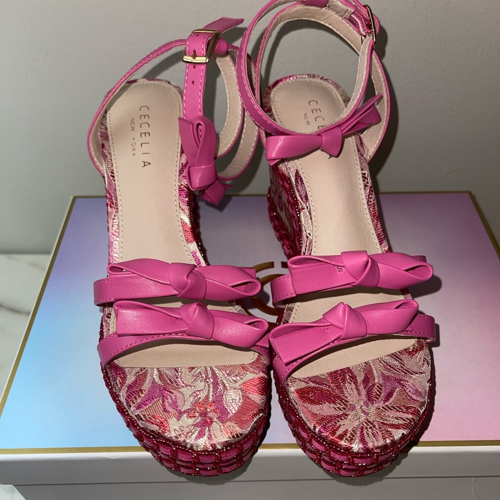 Cecelia New York Whinney Wedge in Fuscia